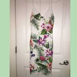 Tropical print summer dress.